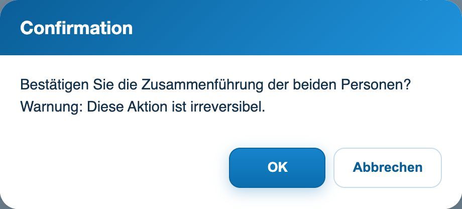 Die Bestätigung vor der Zusammenführung