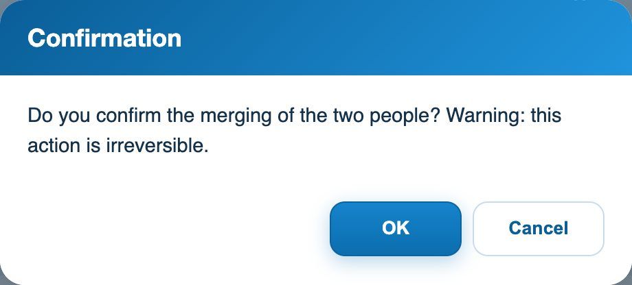 The confirmation before the merge