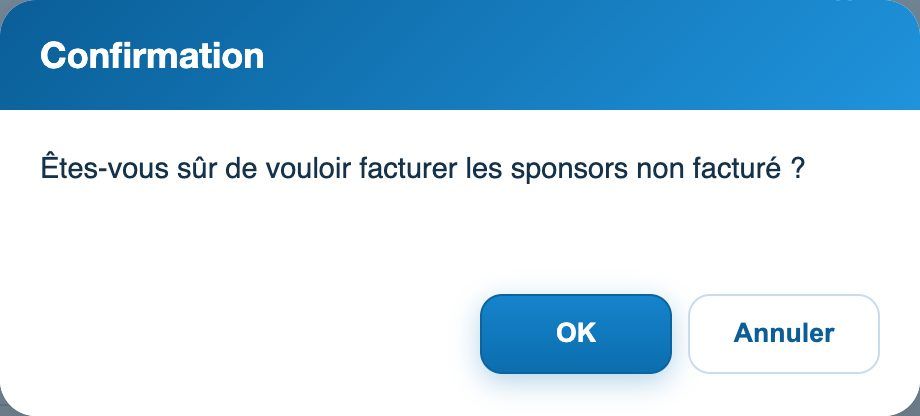 La confirmation avant l'envoi en facturation