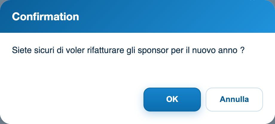La conferma prima di rifatturare gli sponsor per un nuovo anno