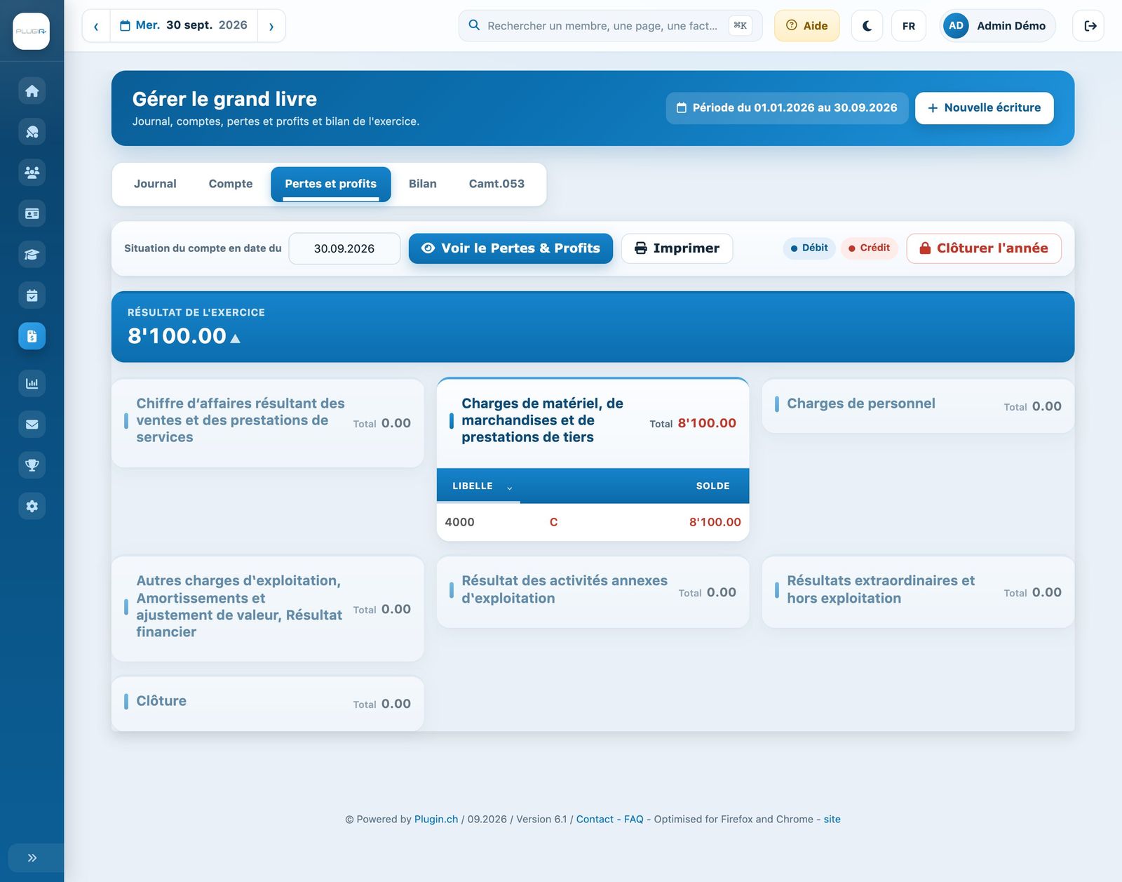 Le compte de pertes et profits de l'exercice